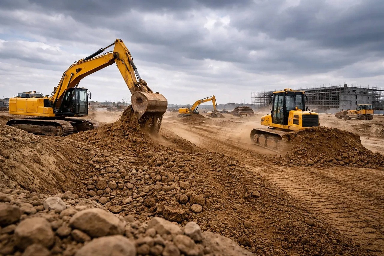 海外建設プロジェクト インフラ工事(写真提供:coldironexcavation / Pixabay)